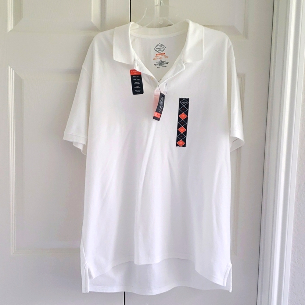 St. John's Bay Performance White Polo XL